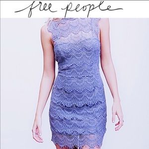 Free people Cora daydream open back lace dress S